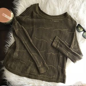 ROXY GREEN KNIT SWEATER PERFECT FOR FAL